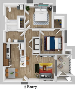 Two Bedroom / Two Bath*