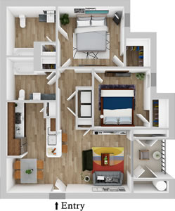 Two Bedroom / Two Bath*