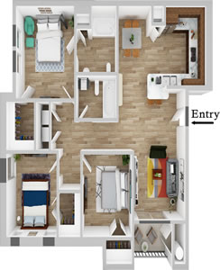 Three Bedroom / Two Bath*